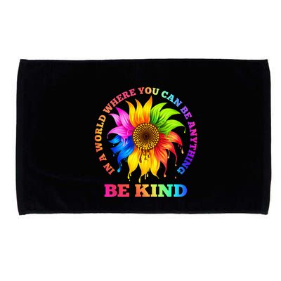 In A World Where You Can Be Anything BE KIND LGBT Rainbow Microfiber Hand Towel