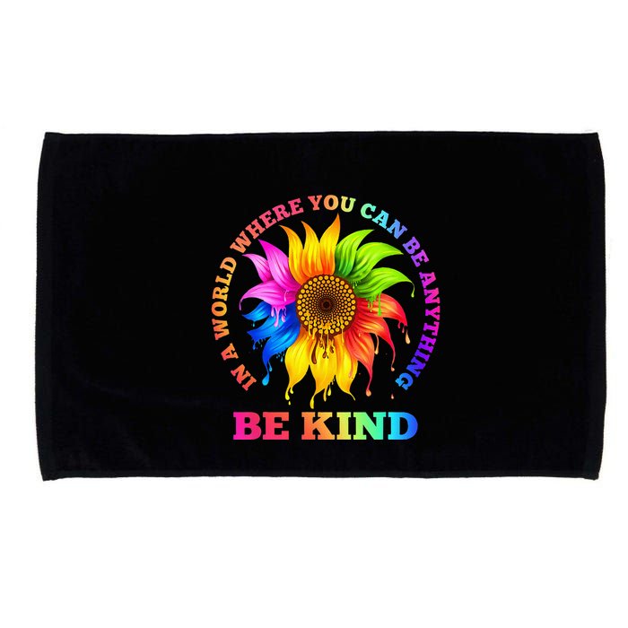In A World Where You Can Be Anything BE KIND LGBT Rainbow Microfiber Hand Towel