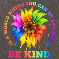 In A World Where You Can Be Anything BE KIND LGBT Rainbow Cotton Canvas Backpack