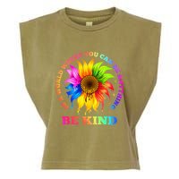 In A World Where You Can Be Anything BE KIND LGBT Rainbow Garment-Dyed Women's Muscle Tee