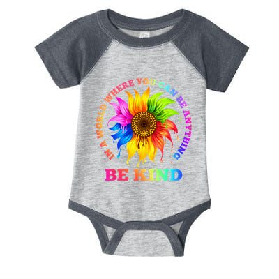 In A World Where You Can Be Anything BE KIND LGBT Rainbow Infant Baby Jersey Bodysuit