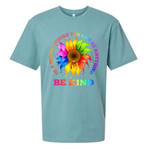 In A World Where You Can Be Anything BE KIND LGBT Rainbow Sueded Cloud Jersey T-Shirt