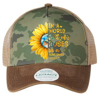 In A World Full Of Roses Be A Sunflower Legacy Tie Dye Trucker Hat