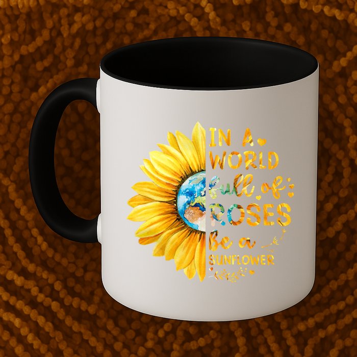In A World Full Of Roses Be A Sunflower Mug