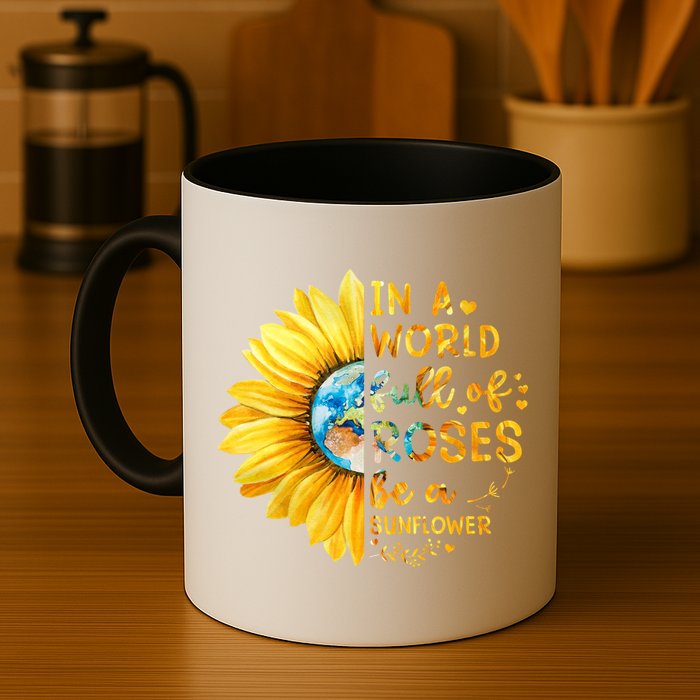 In A World Full Of Roses Be A Sunflower Mug