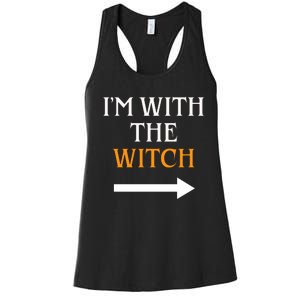 I Am With The Witch Funny Halloween Women's Racerback Tank