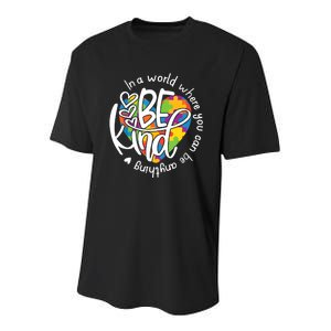 In A World Where You Can Be Anything Be Kind Kindness TShirt Youth Performance Sprint T-Shirt