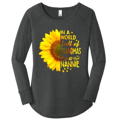 In A World Full Of Grandmas Be Nannie Sunflower Women's Perfect Tri Tunic Long Sleeve Shirt