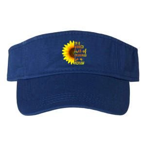 In A World Full Of Grandmas Be A Memaw Mothers Day Gift Valucap Bio-Washed Visor