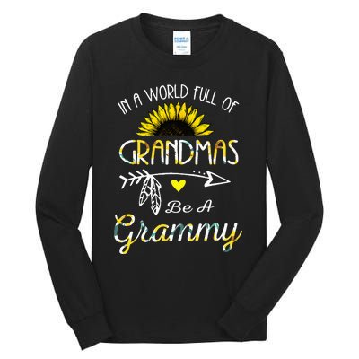 In A World Full Of Grandmas Be A Grammy Grandma Gifts Tall Long Sleeve T-Shirt