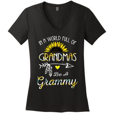 In A World Full Of Grandmas Be A Grammy Grandma Gifts Women's V-Neck T-Shirt