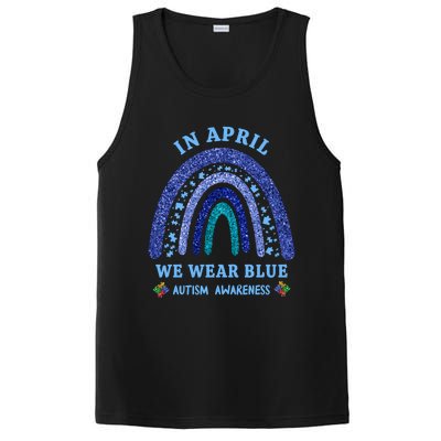 In April We Wear Blue Autism Rainbow Autism Awareness Month Gift PosiCharge Competitor Tank