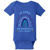 In April We Wear Blue Autism Rainbow Autism Awareness Month Gift Baby Bodysuit