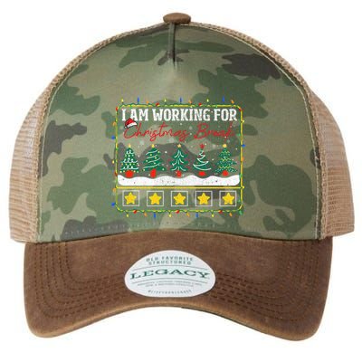 I Am Working For Christmas Break Teacher 5 Stars Legacy Tie Dye Trucker Hat