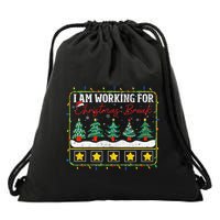 I Am Working For Christmas Break Teacher 5 Stars Drawstring Bag