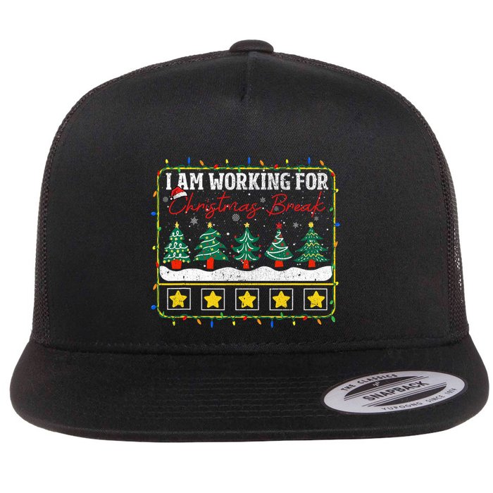 I Am Working For Christmas Break Teacher 5 Stars Flatbill Hat