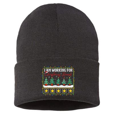 I Am Working For Christmas Break Teacher 5 Stars Sustainable Knit Beanie