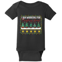 I Am Working For Christmas Break Teacher 5 Stars Baby Bodysuit