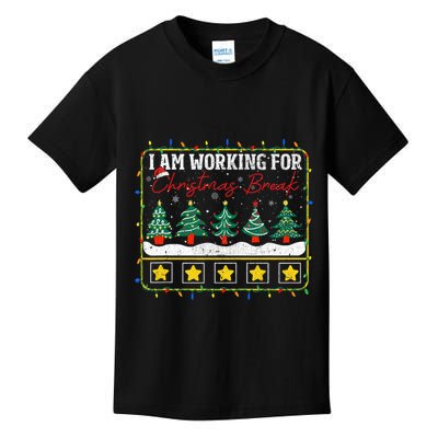 I Am Working For Christmas Break Teacher 5 Stars Kids T-Shirt