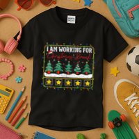 I Am Working For Christmas Break Teacher 5 Stars Kids T-Shirt