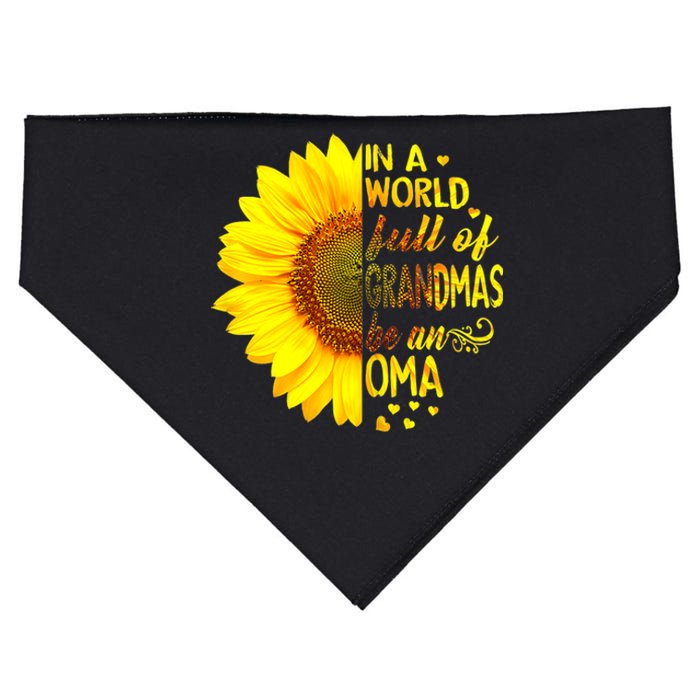 In A World Full Of Grandmas Be Oma Sunflower USA-Made Doggie Bandana