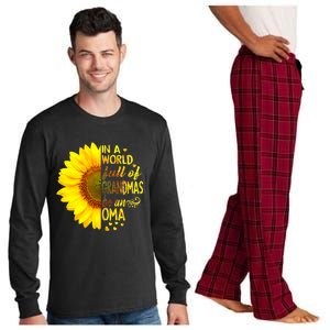 In A World Full Of Grandmas Be Oma Sunflower Long Sleeve Pajama Set