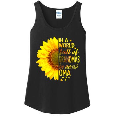 In A World Full Of Grandmas Be Oma Sunflower Ladies Essential Tank