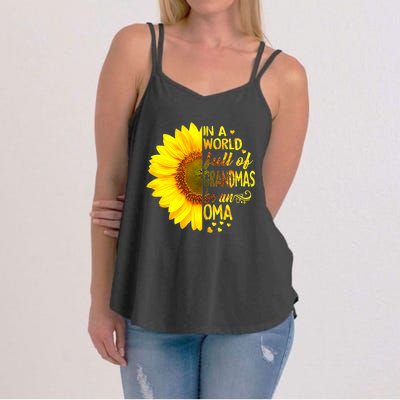 In A World Full Of Grandmas Be Oma Sunflower Women's Strappy Tank