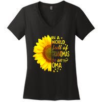 In A World Full Of Grandmas Be Oma Sunflower Women's V-Neck T-Shirt