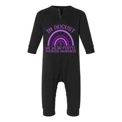 In August We Wear Purple Overdose Awareness Infant Fleece One Piece