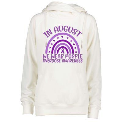 In August We Wear Purple Overdose Awareness Womens Funnel Neck Pullover Hood