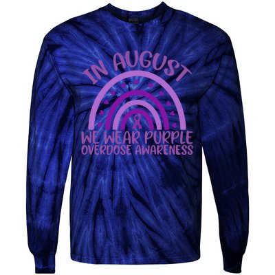 In August We Wear Purple Overdose Awareness Tie-Dye Long Sleeve Shirt