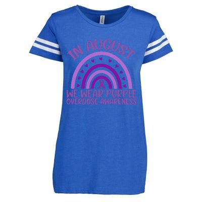 In August We Wear Purple Overdose Awareness Enza Ladies Jersey Football T-Shirt