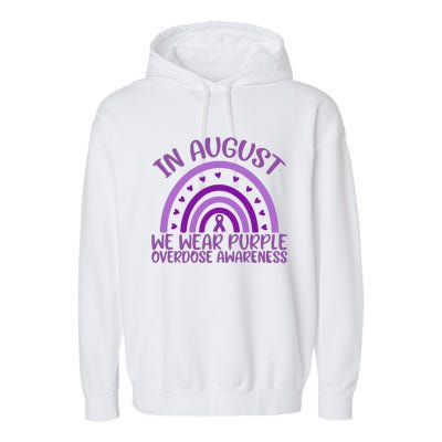 In August We Wear Purple Overdose Awareness Garment-Dyed Fleece Hoodie