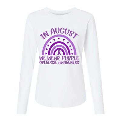 In August We Wear Purple Overdose Awareness Womens Cotton Relaxed Long Sleeve T-Shirt