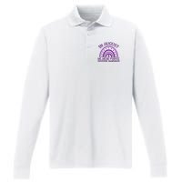 In August We Wear Purple Overdose Awareness Performance Long Sleeve Polo