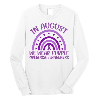 In August We Wear Purple Overdose Awareness Long Sleeve Shirt