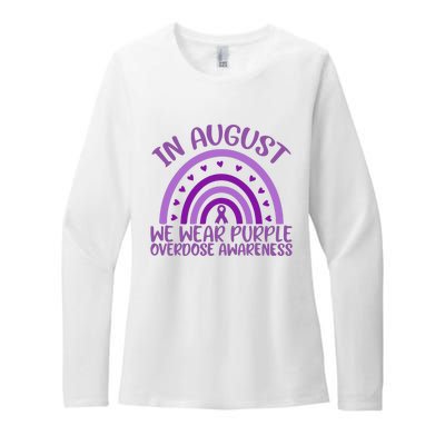 In August We Wear Purple Overdose Awareness Womens CVC Long Sleeve Shirt