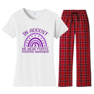 In August We Wear Purple Overdose Awareness Women's Flannel Pajama Set