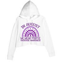 In August We Wear Purple Overdose Awareness Crop Fleece Hoodie