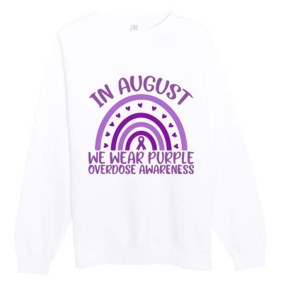 In August We Wear Purple Overdose Awareness Premium Crewneck Sweatshirt