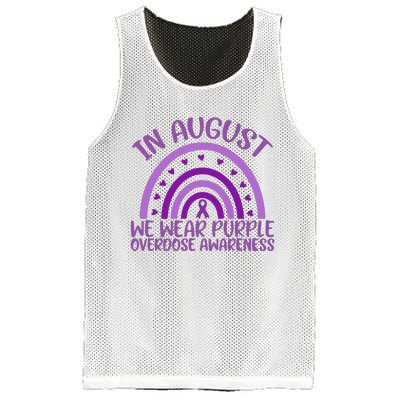 In August We Wear Purple Overdose Awareness Mesh Reversible Basketball Jersey Tank