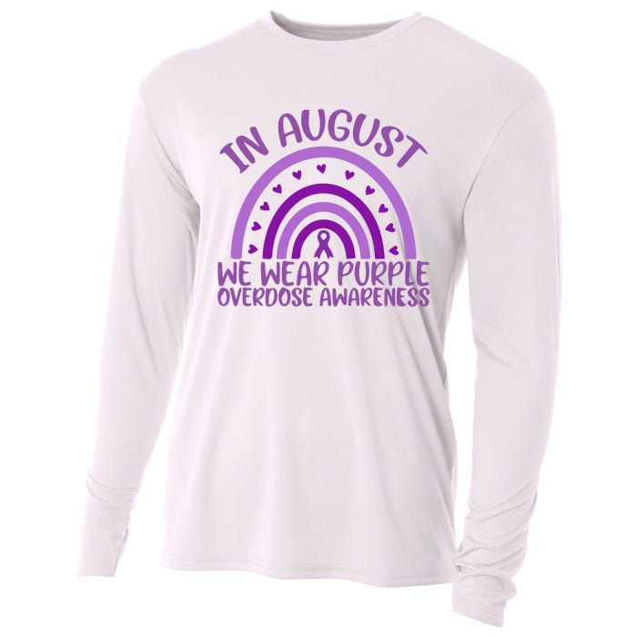 In August We Wear Purple Overdose Awareness Cooling Performance Long Sleeve Crew