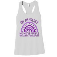 In August We Wear Purple Overdose Awareness Women's Racerback Tank