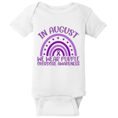 In August We Wear Purple Overdose Awareness Baby Bodysuit