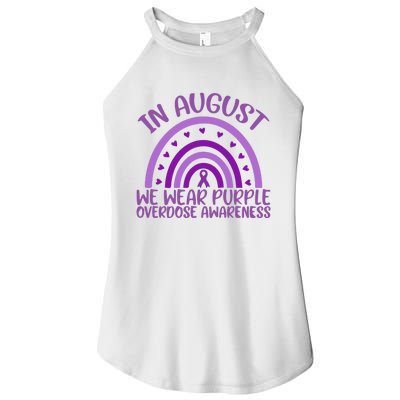 In August We Wear Purple Overdose Awareness Women's Perfect Tri Rocker Tank