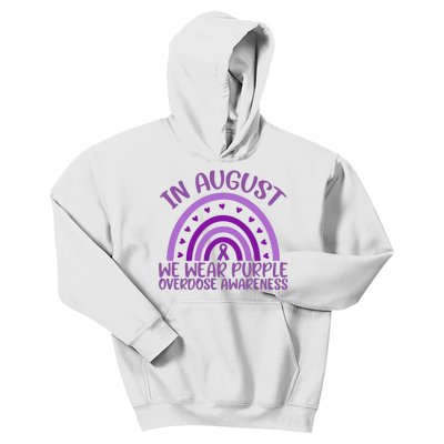 In August We Wear Purple Overdose Awareness Kids Hoodie