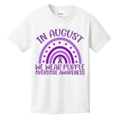 In August We Wear Purple Overdose Awareness Kids T-Shirt