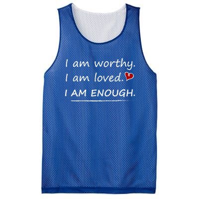 I Am Worthy I Am Loved Motivational Christian Funny Gift Mesh Reversible Basketball Jersey Tank