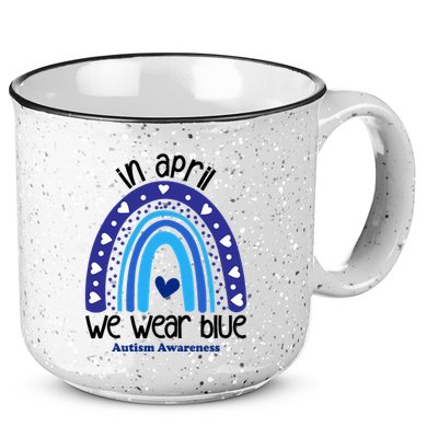 In April We Wear Blue Autism Awareness 15oz Campfire Ceramic Mug